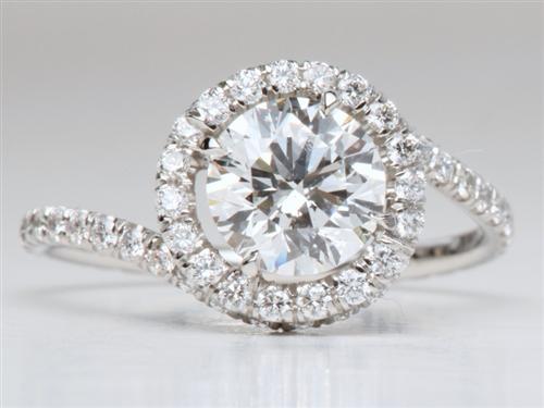 Platinum 1.01 Round cut Micropave Rings