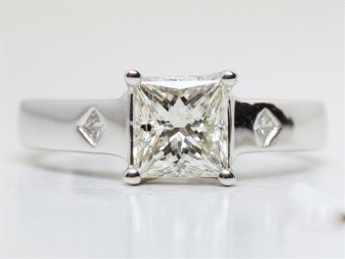 White Gold 1.12 Princess cut Solitaire Ring Mountings