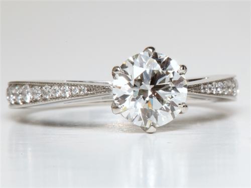 Platinum 1.14 Round cut Diamond Pave Rings