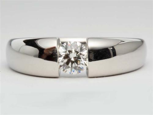 Platinum 0.56 Round cut Tension Ring Setting