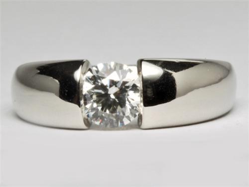 Platinum 0.84 Round cut Tension Diamond Rings
