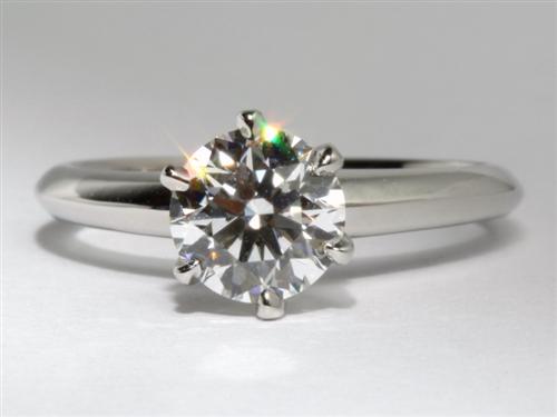 Platinum 1.04 Round cut Engagement Ring