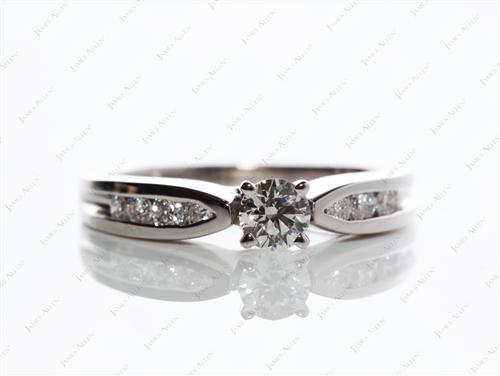 Platinum 0.34 Round cut Channel Set Diamond Rings