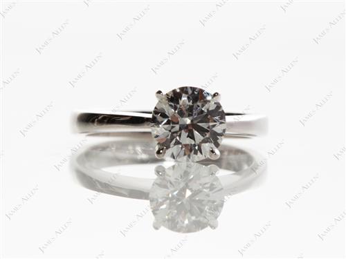 White Gold 1.12 Round cut Round Solitaire Ring