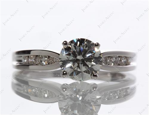 White Gold 1.34 Round cut Channel Setting Ring