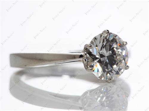Platinum 1.50 Round cut Diamond Solitaire Ring Settings