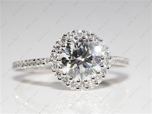 Platinum 1.22 Round cut Micro Pave Ring