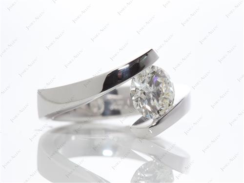 White Gold 1.51 Round cut Diamond Tension Rings