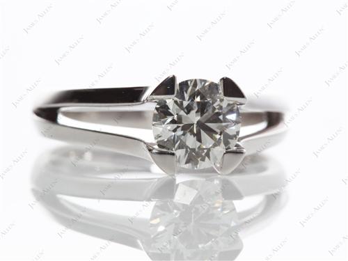 White Gold 1.17 Round cut Tension Diamond Rings