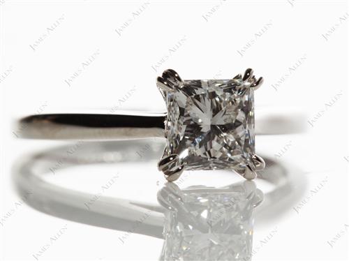 Platinum 1.01 Princess cut Solitaire Ring