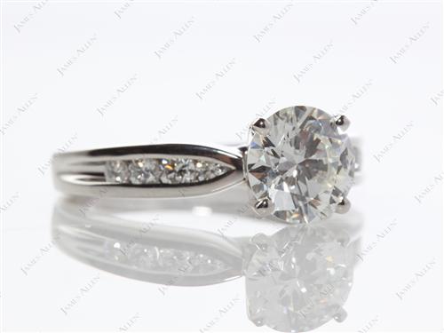 Platinum 1.59 Round cut Channel Set Diamond Engagement Ring