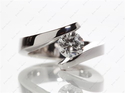 White Gold 0.84 Round cut Tension Diamond Ring