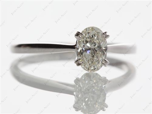 White Gold 0.95 Oval cut Solitaire Ring Designs