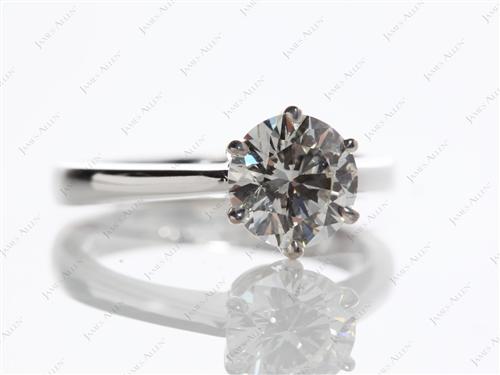 White Gold 1.22 Round cut Diamond Solitaire Rings