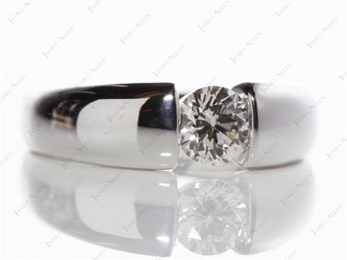White Gold 0.61 Round cut Tension Engagement Rings