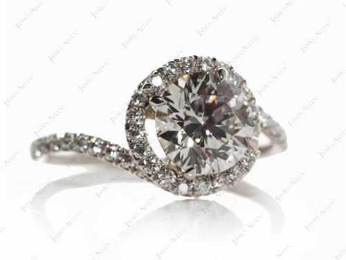 Platinum 1.42 Round cut Micro Pave Wedding Band
