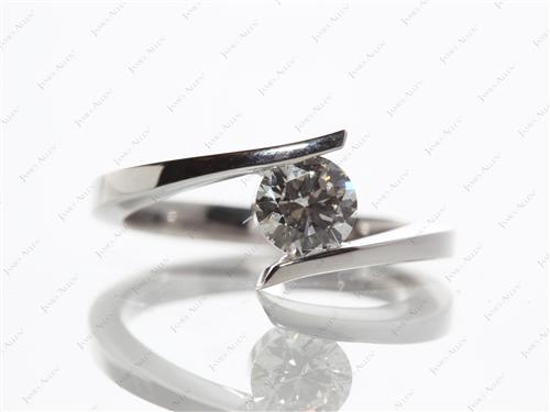 White Gold 0.70 Round cut Solitaire Ring Mountings