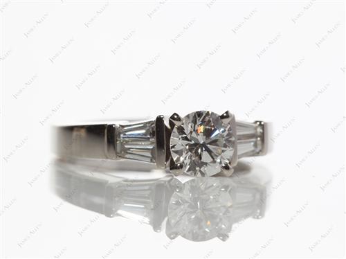 Platinum 0.70 Round cut Engagement Rings