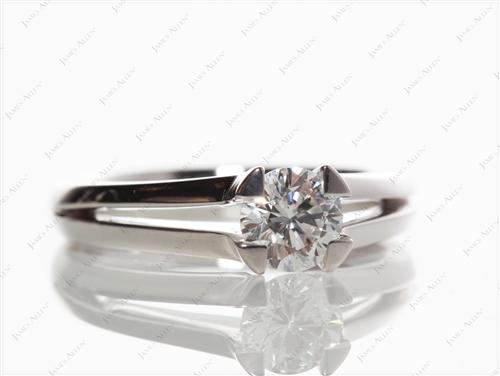 White Gold 0.68 Round cut Diamond Rings