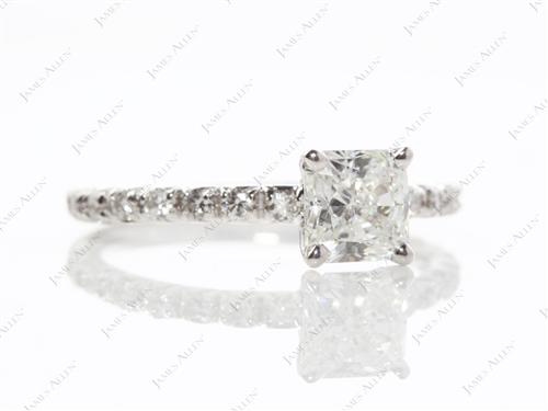 White Gold 1.05 Radiant cut Diamond Pave Rings