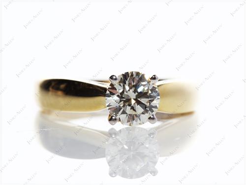 Gold 0.93 Round cut Solitaire Engagement Rings