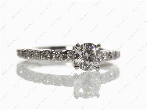 Platinum 0.51 Round cut Diamond Ring