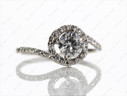 Platinum 0.70 Round cut Micro Pave Ring