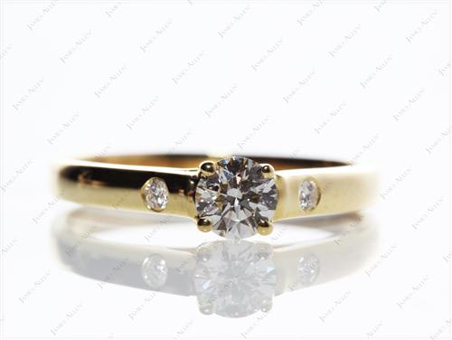 Gold 0.55 Round cut Solitaire Ring Settings