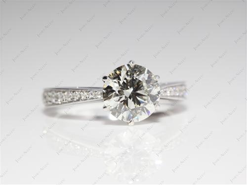 White Gold 1.55 Round cut Pave Diamond Rings