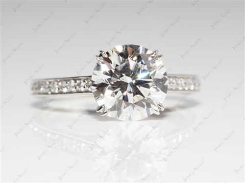 Platinum 2.06 Round cut Pave Ring Set