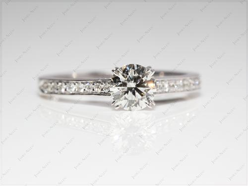 White Gold 0.67 Round cut Pave Ring Set