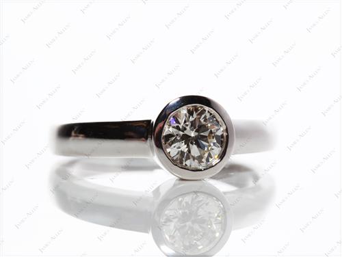 White Gold 0.85 Round cut Tension Engagement Rings