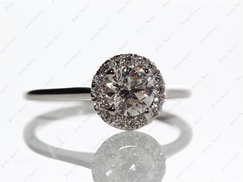 White Gold 0.71 Round cut Engagement Rings Pave