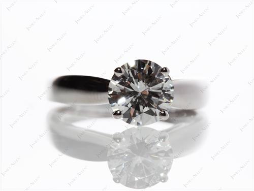 White Gold 1.70 Round cut Diamond Ring