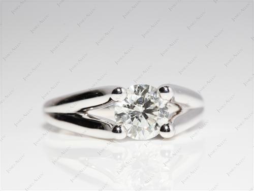 White Gold 1.20 Round cut Tension Set Rings