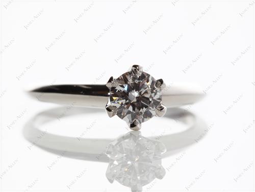 Platinum 0.50 Round cut Solitaire Ring