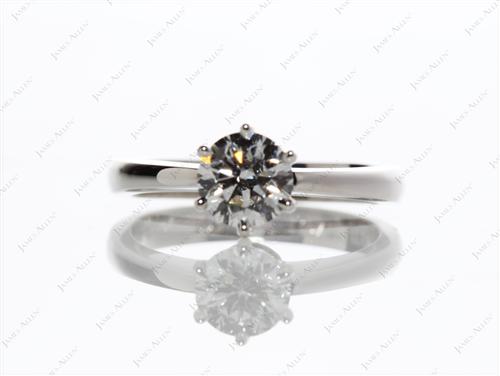 Platinum 0.90 Round cut Engagement Rings