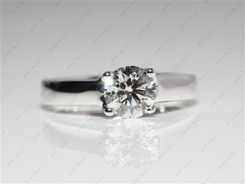 White Gold 0.72 Round cut Round Solitaire Ring
