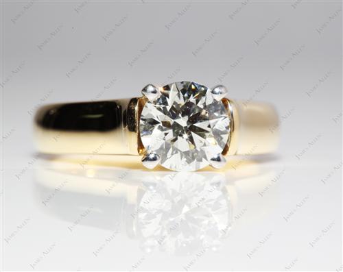 Gold 1.25 Round cut Solitaire Engagement Ring