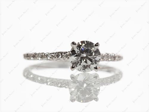 White Gold 0.70 Round cut Diamond Wedding Sets
