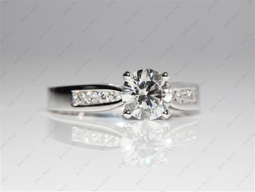 White Gold 0.95 Round cut Channel Rings