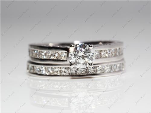White Gold 0.46 Round cut Wedding Sets