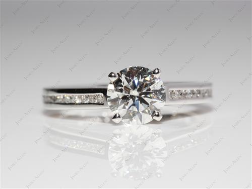Platinum 1.17 Round cut Channel Set Diamond Engagement Ring