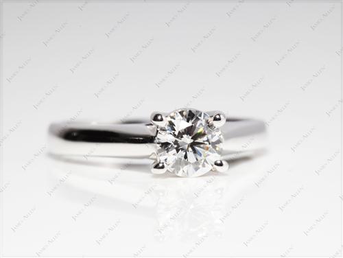 White Gold 0.73 Round cut Diamond Ring