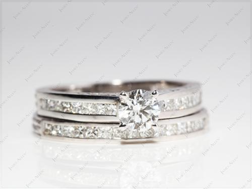 Platinum 0.59 Round cut Platinum Wedding Sets