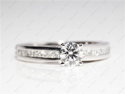 Platinum 0.59 Round cut Wedding Band Sets