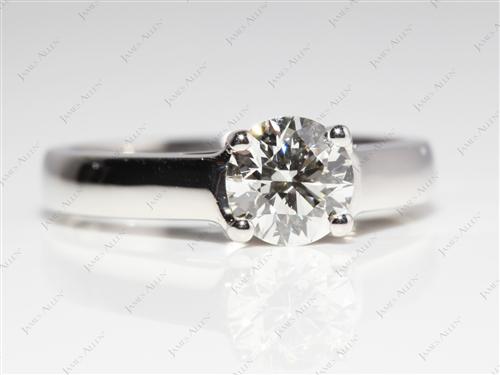 Platinum 0.80 Round cut Diamond Solitaire Engagement Ring