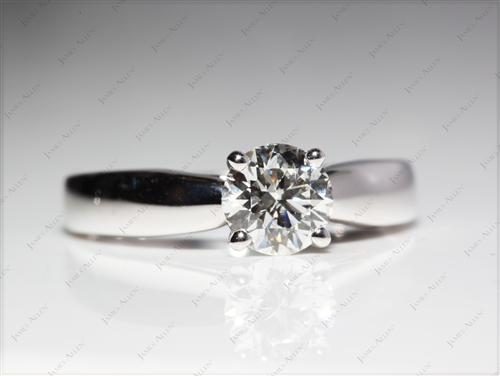 White Gold 0.90 Round cut Diamond Solitaire Ring Settings