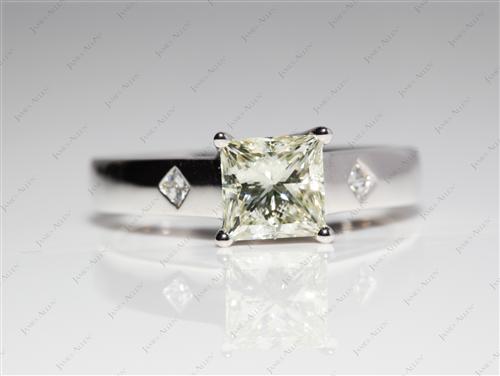 White Gold 1.02 Princess cut Engagement Rings