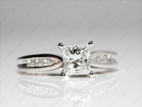 Platinum 1.16 Princess cut Channel Cut Ring